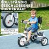 6-in-1 Children's Tricycle, Push Bar, Canopy, Harness, Storage Basket, 1-5 Years, White