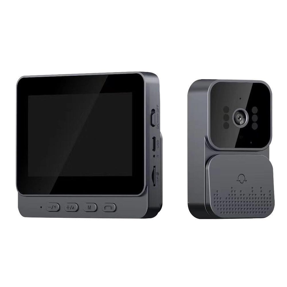 Wireless Visual Smart Doorbell with Screen, Voice Intercom, and Infrared Night Vision Monitoring.