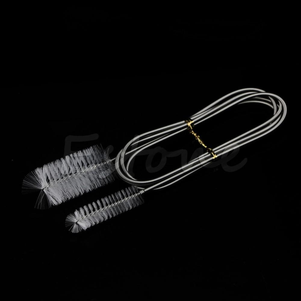 Aquarium Cleaning Brush for Water Filter Pump Lily Pipe Air Tube Hose Stainless Steel Fish Tank Brush Water Pump Accessories