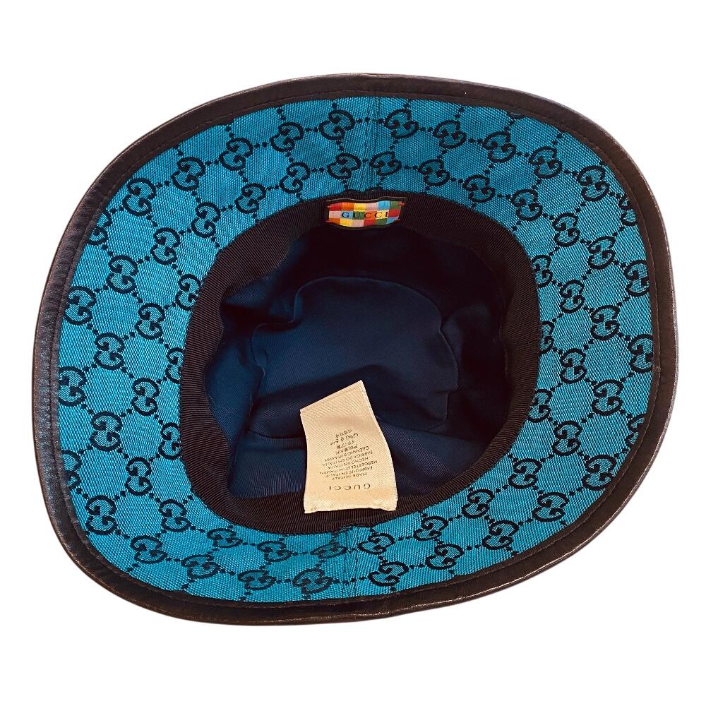 GUCCI 656573 Fedora hat GG canvas canvas Bucket hat hat blue canvas unisex Used