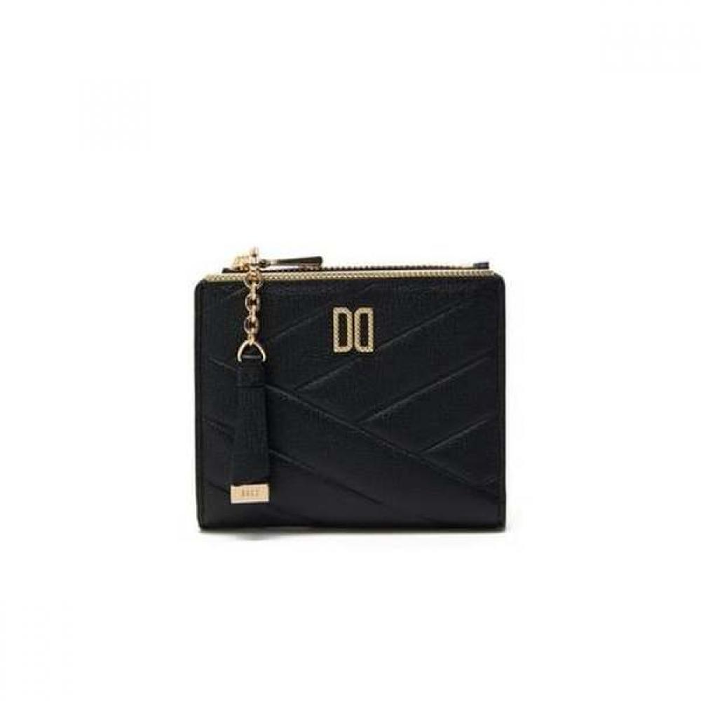 Daks Black Carlisle Pattern Gold Dd 2 Fold Top Zip Wallet Dcwa4e417bk