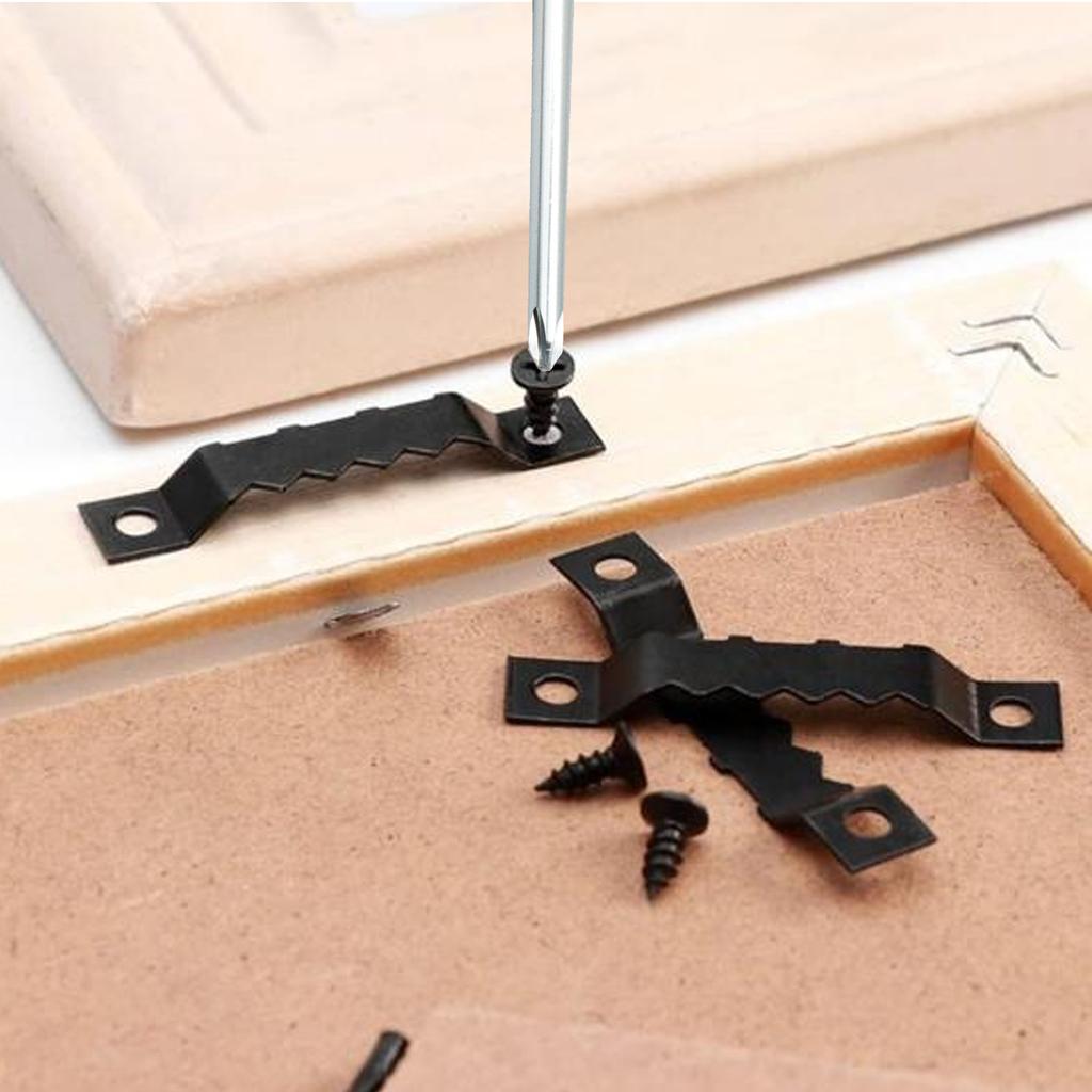 60Pcs Sawtooth Picture Hangers with Screws Metal Picture Frames Hangers for Hanging Wood Frames Paintings Enduring