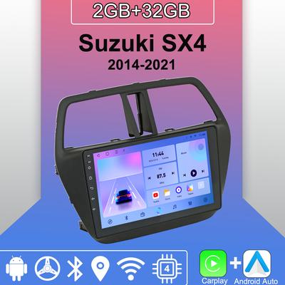 Ραδιόφωνο αυτοκινήτου Android Carplay για Suzuki SX4 2014-2021 Συσκευή αναπαραγωγής πολυμέσων Στερεοφωνική μονάδα πλοήγησης GPS BT WIFI 2+32 GB