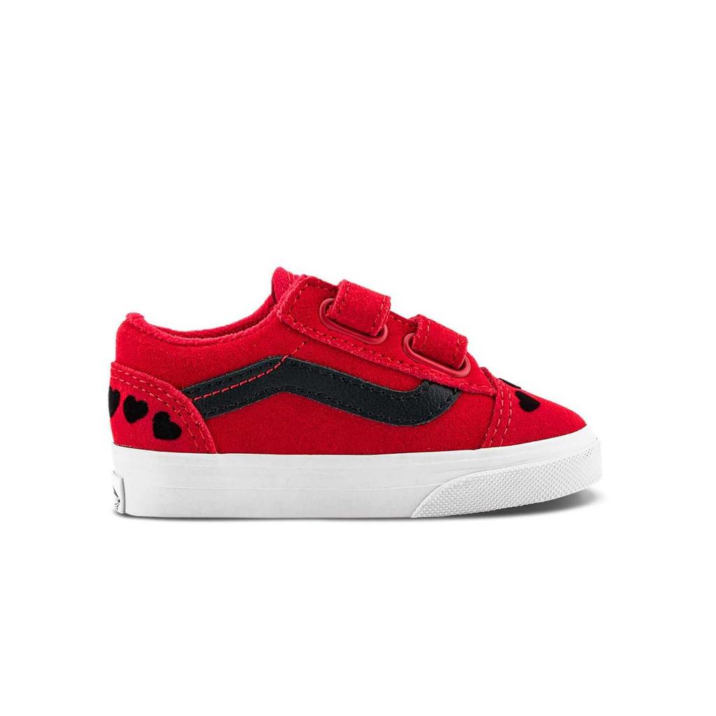 Vans Old Skool V Toddler Red Heart Baby Sneakers Hearts-Red Multi VN0009RCREB