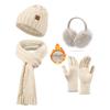 Hat Scarf Gloves Socks Four Piece Set Plus Velvet Thickened Adult Winter Warm Knitted Hat Set