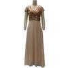 Summer New Foreign Trade Dress New V-neck Sequin Chiffon Patchwork Evening Dress Party Vacation Style Casual Dress