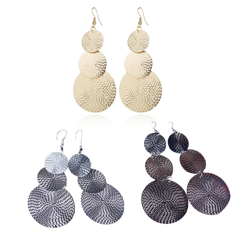 1 Pair Bohemian Earrings Vintage Style Round Ear Dangle Ear Fashion Accessory Valentines Day Creative Gift for Holiday Vacation