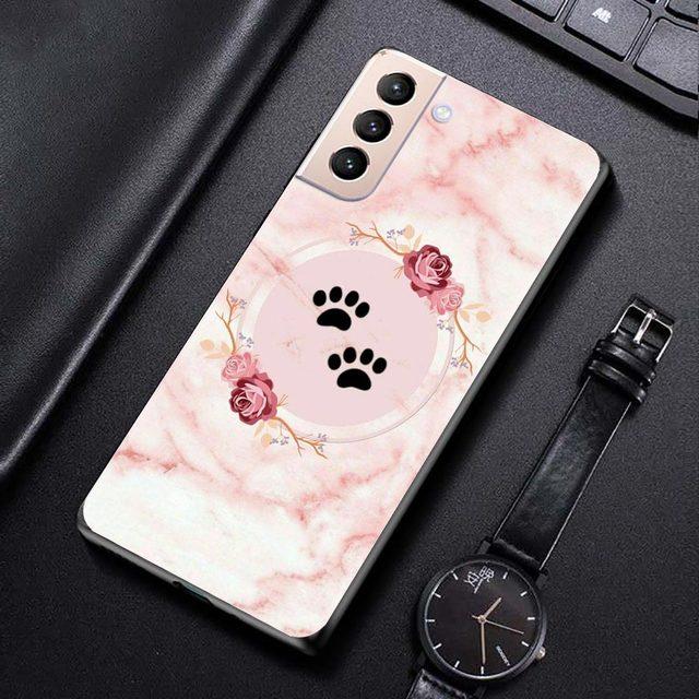 Carcasa de telefon cu flori de marmura roz pentru Samsung Galaxy S21 S20 S10 S9 S8 Plus Ultra 5g S10lite S10e S7edge S20 S21 Fe Husa moale