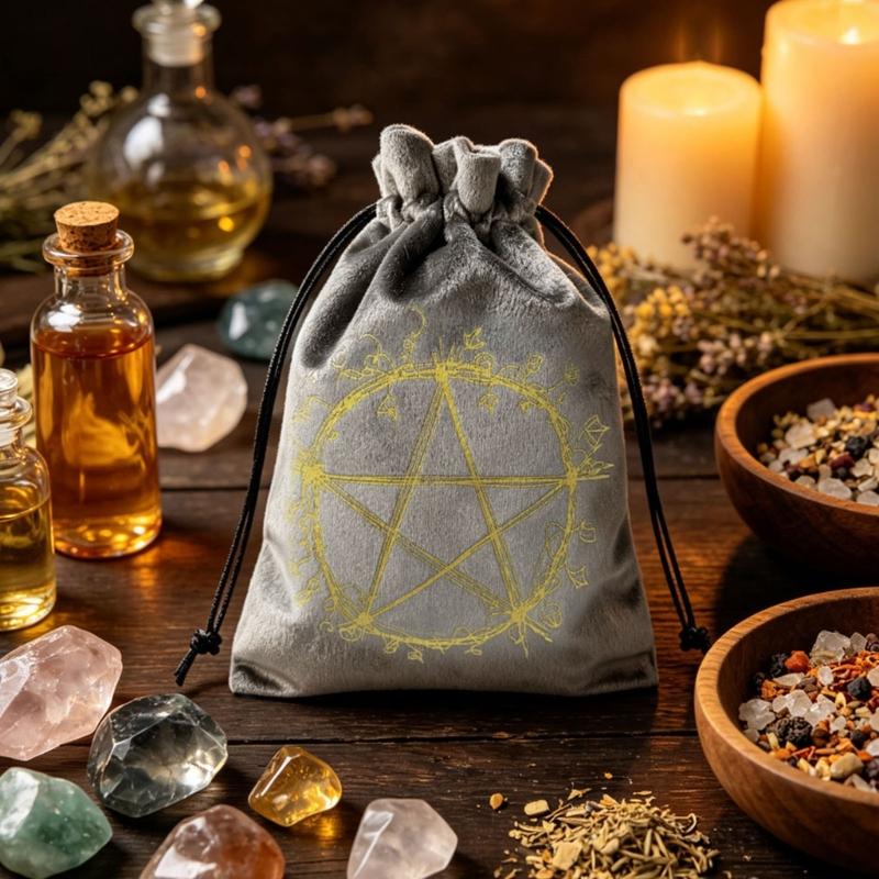 Velvets Tarots Card Storage Bag With Elegant Silk Screen Print Jewelry Pouches for Safe Storage And Stylish Carry