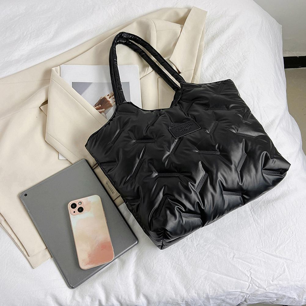 Padded Tote Bag For Women Solid Puffer Purse Versatile Quilted Underarm Shoulder Bag Large Capacity For Work Shopper Travel 2025