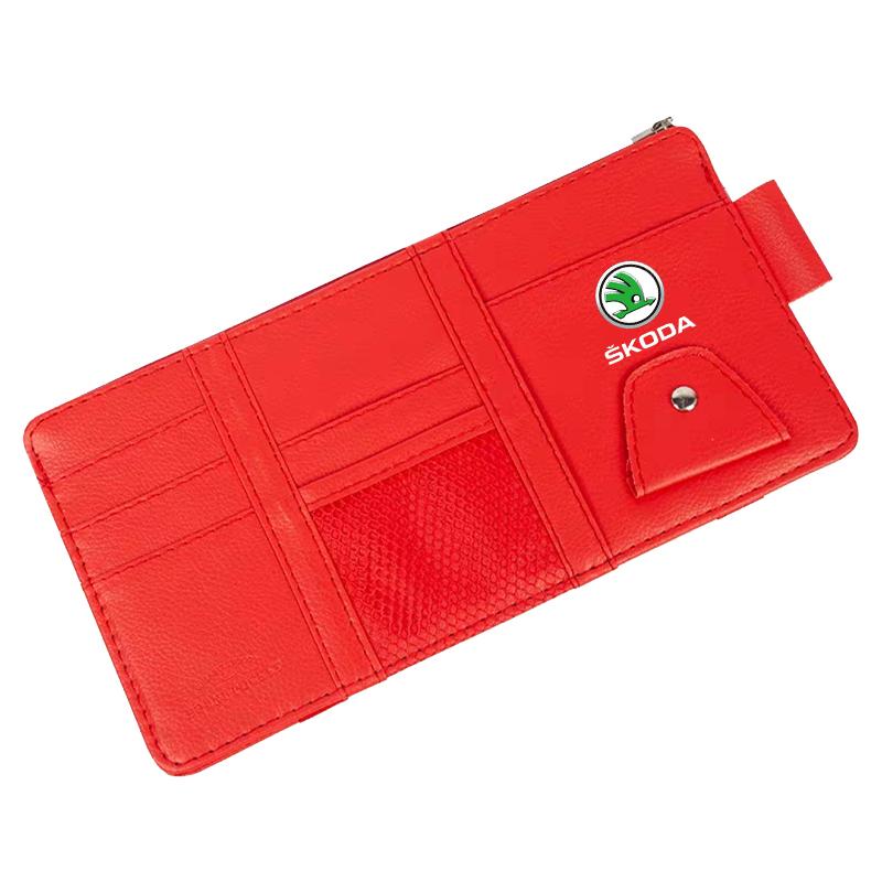 Car Sun Visor Point Type Multi-function Storage Bag Car Accessories For Skoda Octavia Superb Rapid Kodiaq Karoq Fabia Kamiq Roomster Citigo