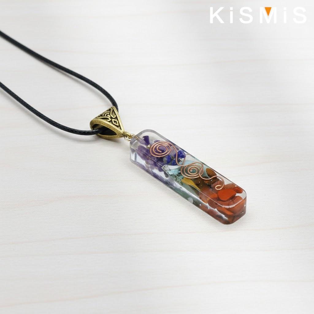 Color Wheel Necklace Crystal Drop Pendant Jewelry Fashion Statement Handmade Gemstone Pendant Necklace