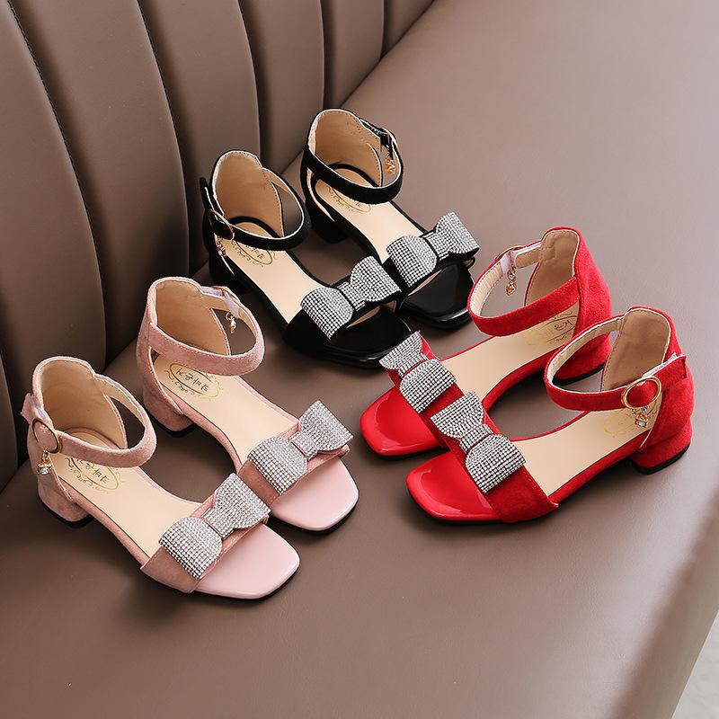 Sandalias infantiles para niñas Zapatos de verano Tacón alto Princesa  Zapatos romanos Ante Arco Diamante brillante comprar a buen precio —  entrega gratuita, reseñas reales con fotos — Joom