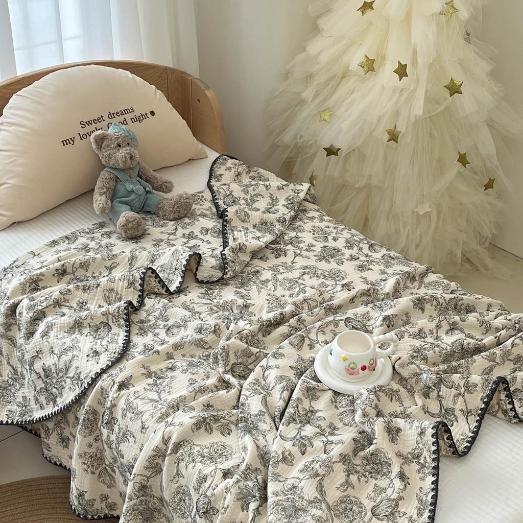 Class A Crinkled Gauze Cotton Children's Summer Quilt - Lightweight, Cooling, Machine Washable