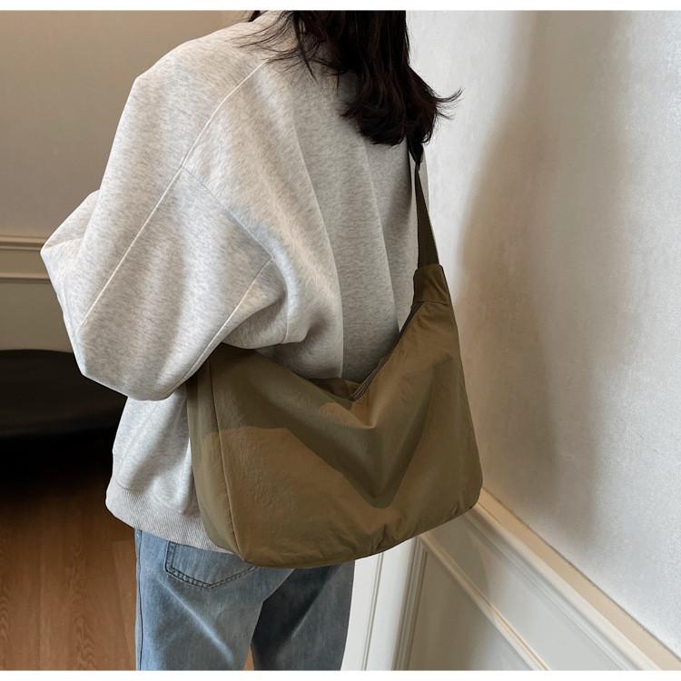 Nylon Sling Bag For Women And Girls With Large Capacity And Zipper Closure For Daily Use