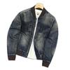 Men's Trendy Retro Motorcycle Denim Jacket - Slim Fit, Fashionable Baseball Collar for Autumn and Winter.
