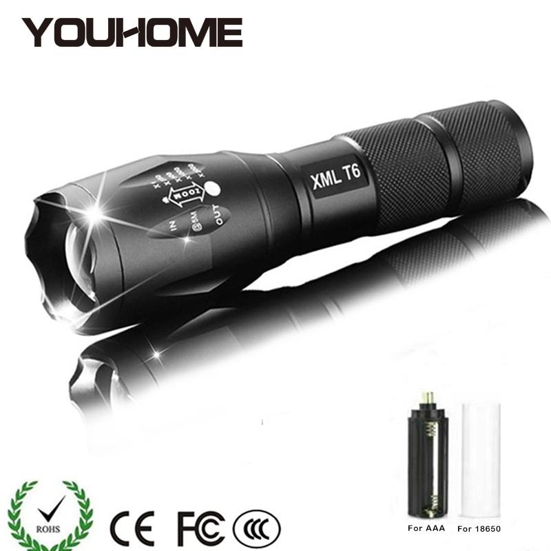 T6 Led Flashlight Ultra Bright Torch Waterproof Tactical Flash Light Rechargeable Outdoor Camping