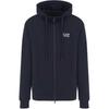 Ea Fw24 Solid Color Drawstring Hooded Logo Print Cardigan Long Sleeve Sweatshirt Men Sweatshirt Navy-Blue 8NPM38-PJVTZ-1562