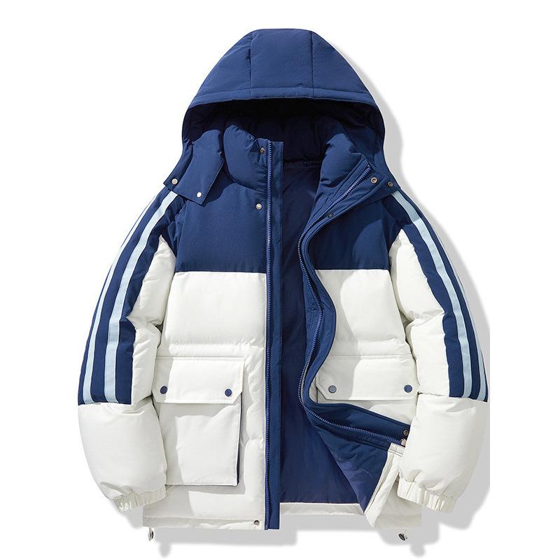 Men's Winter Warm Hooded Jacket Casual Windproof Coat Padded Thicken Parka Jackets for Men Quilted Full Zip Windbreaker Insulated Jackets with Hood