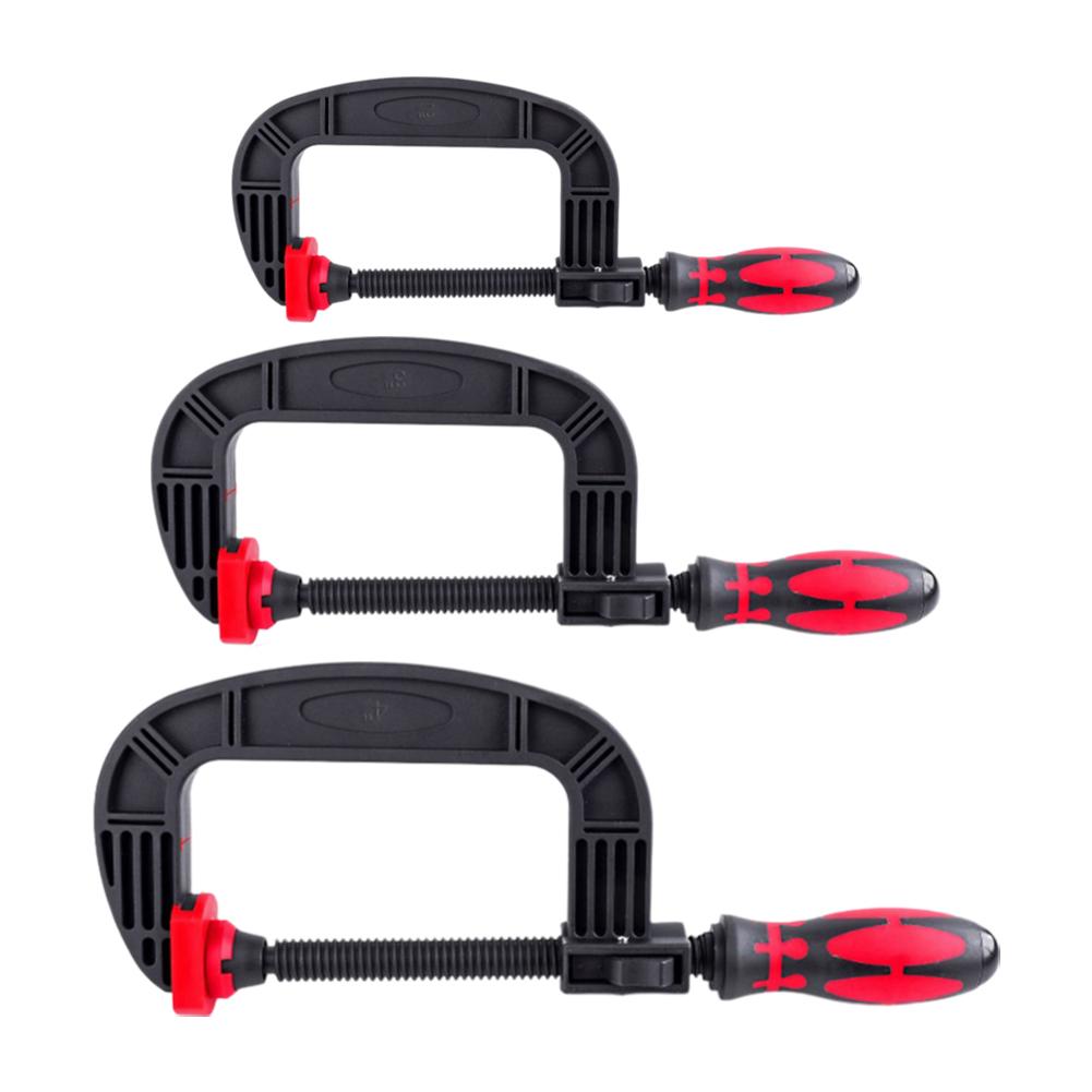 2/3/4 Inch Woodworking G-shaped Clip Clamp Strong Clamping Force Plastic Rubber Clamp Adjustable Fixing Clip Hand Tools