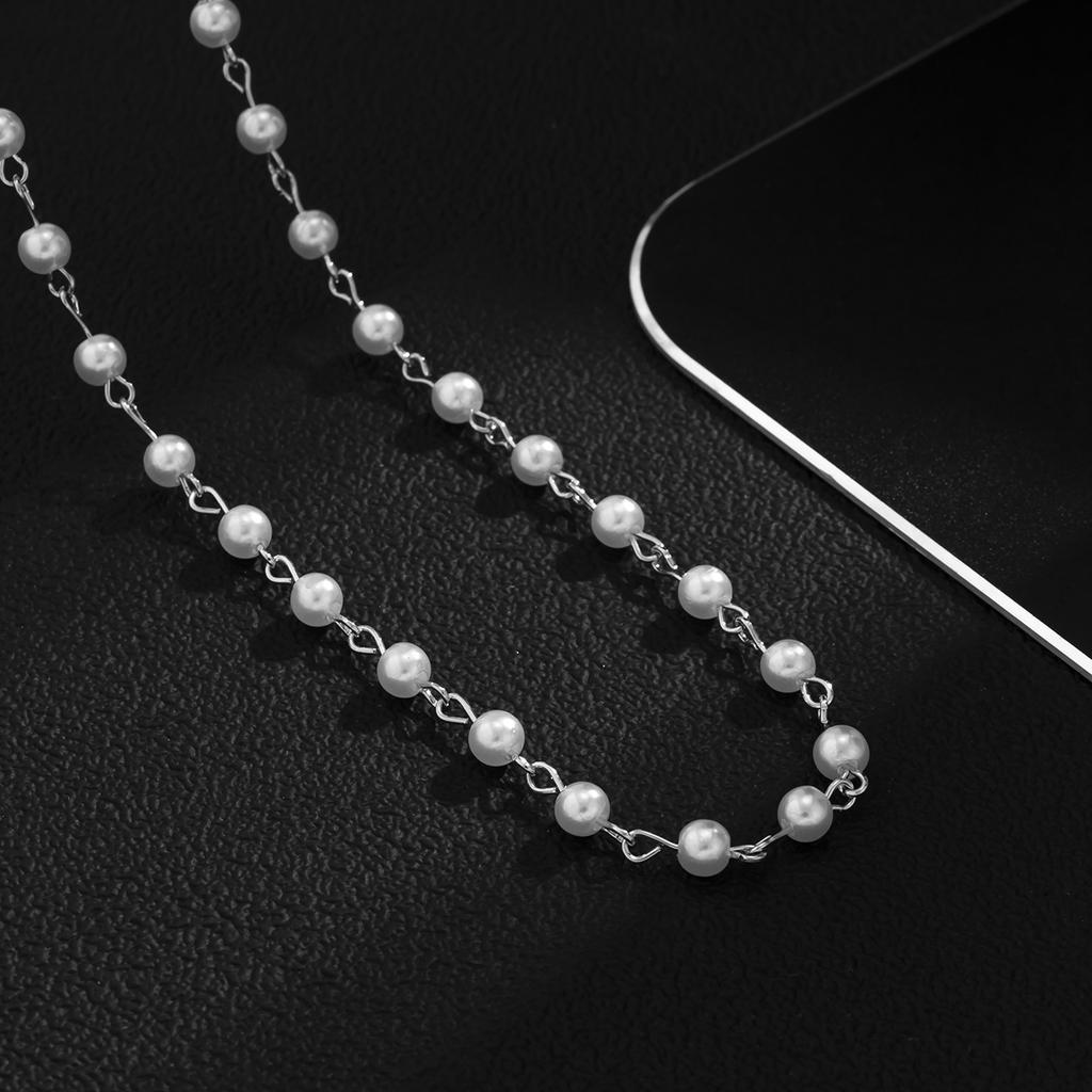 Small Imitation Pearl Beads Chain Short Choker Necklace for Men Trendy Beaded Chain Necklace on Neck 2026 Fashion Jewelry Collar