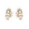 Chinese Style Retro Dragon Engraved Earrings, High-End National Style Natal Year Earrings, Medieval Earrings, Female