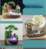 5V USB Ultraschall Felslandschaft Bonsai Luftbefeuchter mit 4 Lichtern und 20mm großem Nebelzerstäuber.