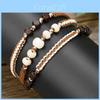 Bohemian Multilayer Woven Beaded Bracelet Handmade Wooden Jewelry For Travel Gift