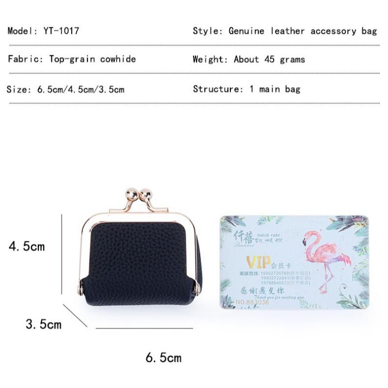 Chic Full-Grain Leather Mini Kiss-Lock Pouch Jewelry Organizer for Rings Necklaces Earrings Compact Daily Accessory Coin Purse