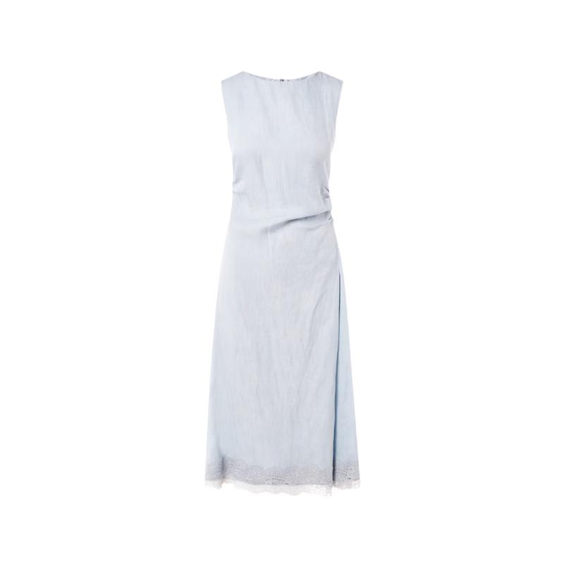 Elegant Lace Patchwork Sleeveless Midi Dress M
