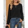 Versatile, Form-Fitting round-Neck T-shirt Long Sleeve Loose Round Neck Top Women