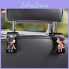 Cute Cartoon Car Seat Back Hooks Complete Collection Of Car Interior Decorations Plastic Material Grey Hat Couple 1 Pair Hooks