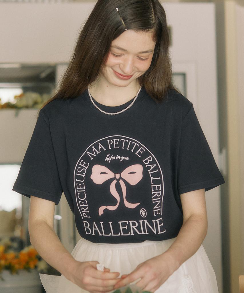 OURHOPE Ballerina T-Shirt - Navy