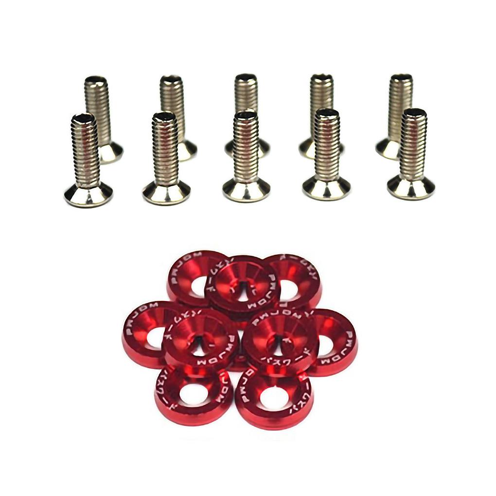 10pcs For M6 JDM Car Bumper Engine Concave Screws Modified Hex Fasteners Fender Washer Auto Part Accessories
