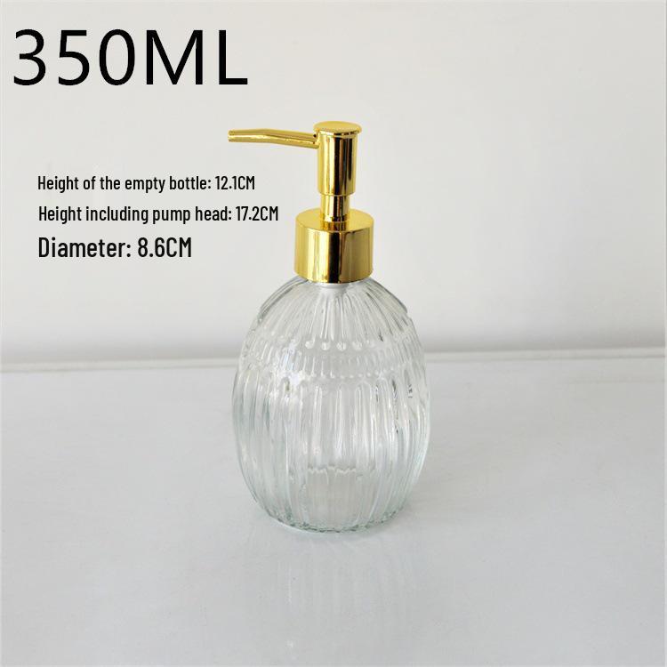 Transparent Glass Press-Top Bottles Set for Hand Sanitizer & Shower Gel