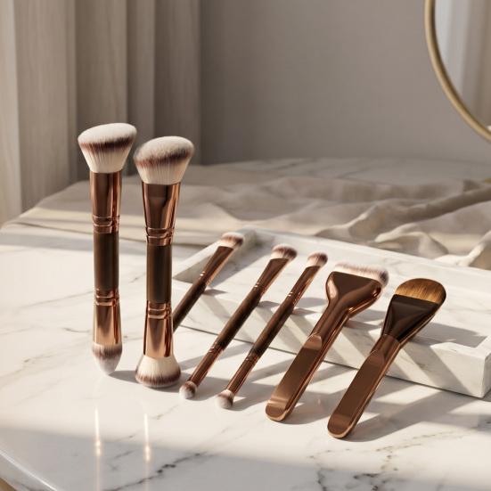 5/6/7 Stk./Sæt Dobbelt-Endet Makeup Pensel Sæt Professionel Foundation Blending Løst Puder Rouge Øjenskygge Syntetiske Børstehår Kosmetisk Pensel