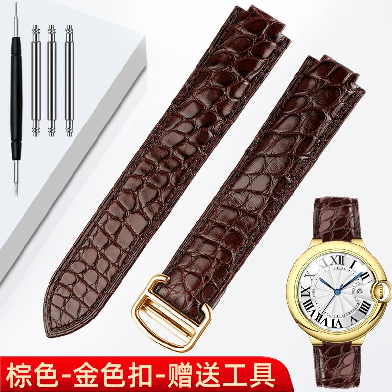 16 18 20 22m For Cartier blue balloon leather watchband Blue crocodile skin convex men women Folding buckle watch strap bracelet
