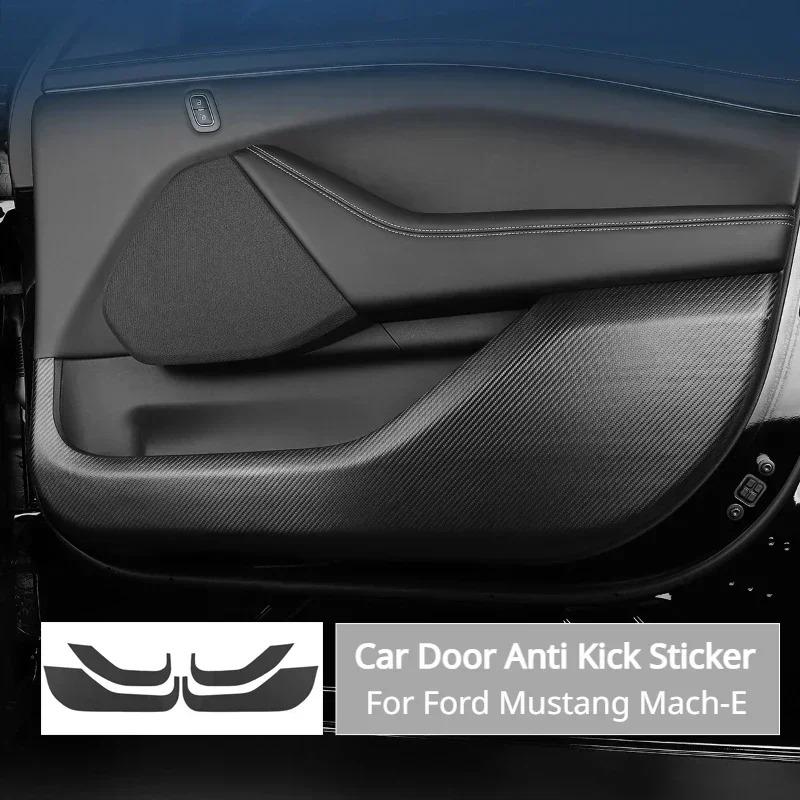 Car Door Anti Kick Sticker for Ford Mustang Mach-E Kids Anti-Kick Anti-Dirty Leather Protective Cover Film Car Interior Stickers