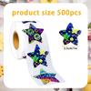 500 Pcs Holographic Star Stickers Roll Rainbow Design Label Stickers 1 Inch Star Decorative Labels Self Adhesive Cute Roll Decals Envelope Seals
