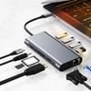11 In 1 Type-C Docking Station Multi-Port Hub Adapter USB 3.0 with HD/VGA/LAN/Audio/Card Reader/USB Ports for Laptops