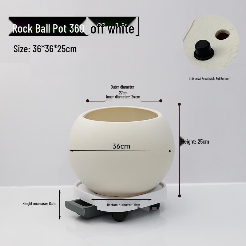Nordic Spherical Resin Flower Pot - Versatile & Durable for Indoor/Outdoor Use, Large Diameter