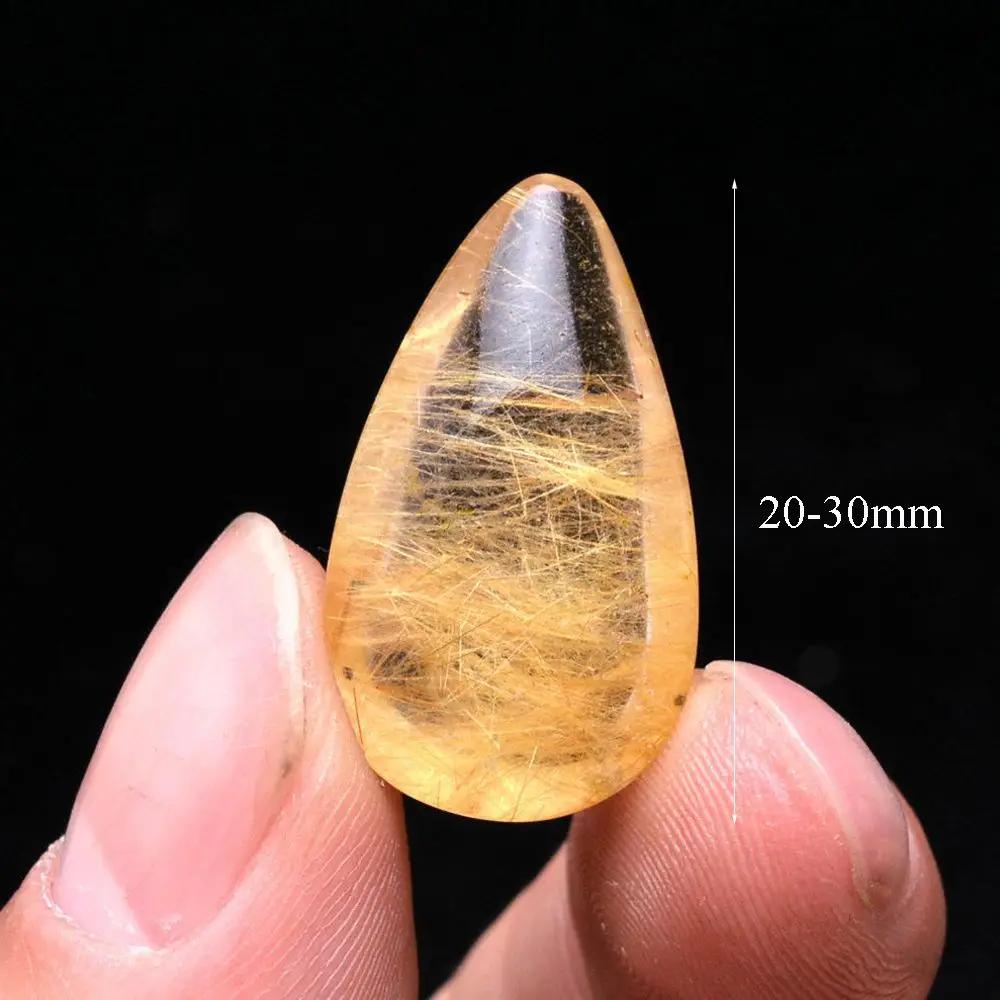 Mineral Specimens Citrine Pendant Healing Stone Rutilated Quartz Yellow Hairstone Natural Hair Crystal