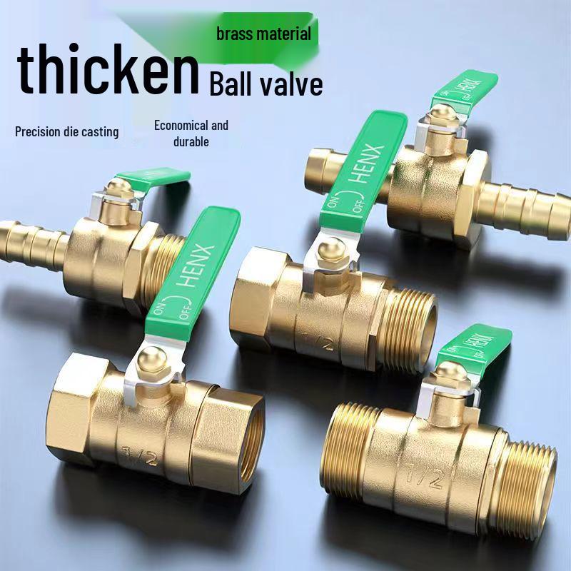 Thick Brass Ball Valve, Male/Female, 4/6 Point, Pneumatic/Water Pipe Switch