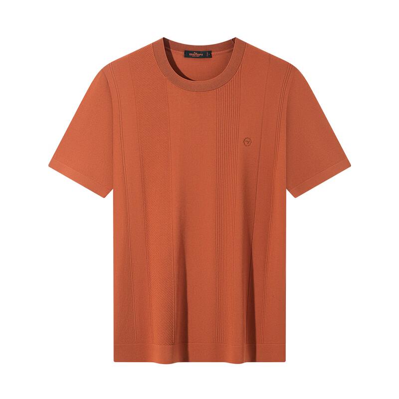 SEVEN Men's Elite Stripe Jacquard Round Neck Short Sleeve T-Shirt