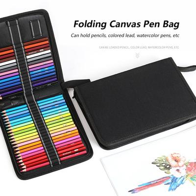Folding Pen Curtain 36/48/72 Holes Painting Pencil Organizer Pencil Bag  Art Supplies