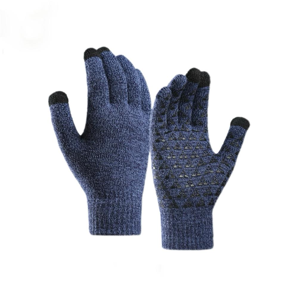 

1 pair Winter Outdoor Skiing Gloves with Mobile Phone Touch Screen Operation Women Men Warm Winter Touch Screen Knitted Gloves other темно-синий