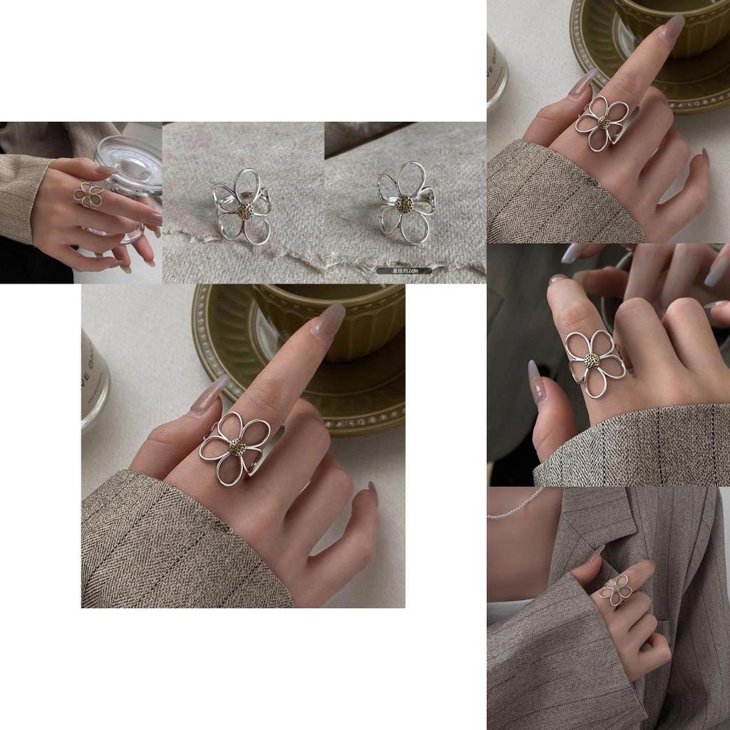 Chic And Trendy Daisy Flower Adjustable Copper Ring For Women Ideal For Everyday Wear