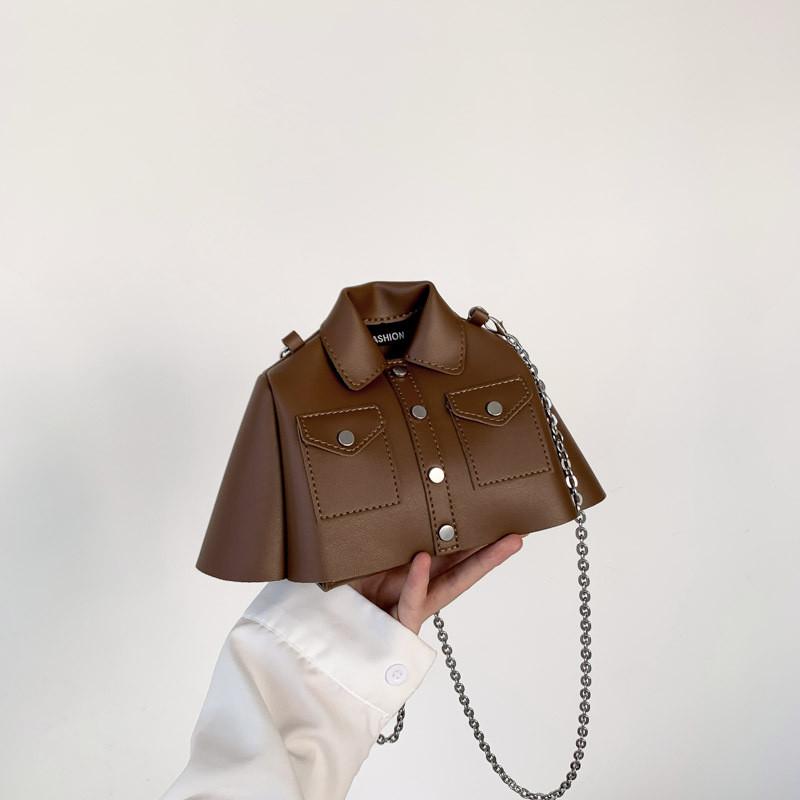 

Минималистичная сумка на плечо с цепочкой, дизайн внешнего вида одежды для повседневной носки коричневый