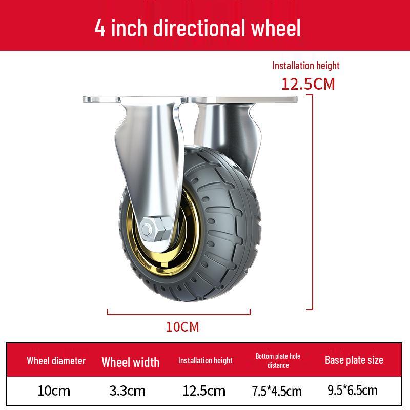 3-Inch Heavy Duty Swivel Wheel Hand Truck with Brake and Silent Rubber Casters
