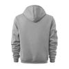 Men Spring Fall Fitness Hoodie with Zipper Decor Plush-lined Hooded Multi Pockets